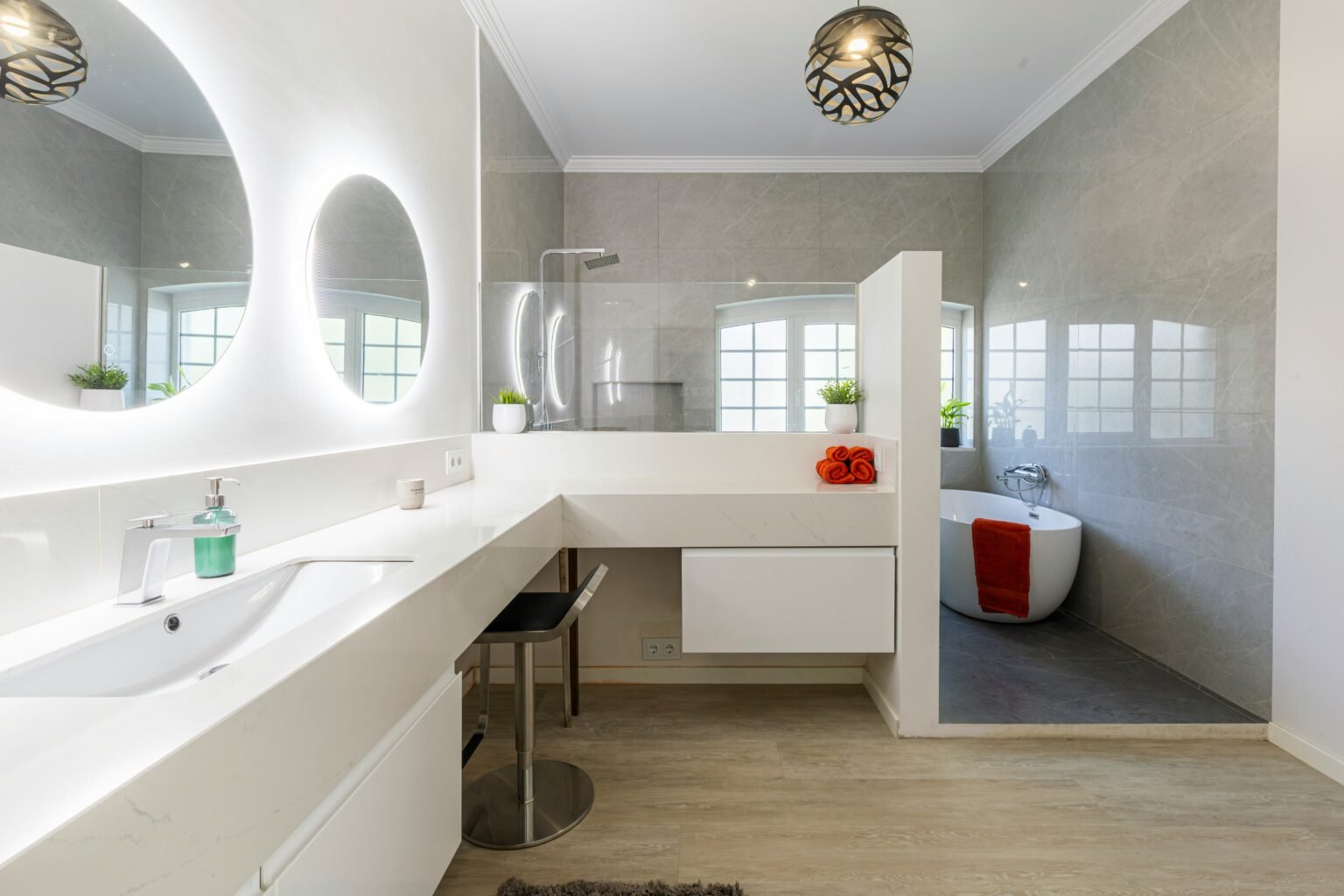 home bathroom, clean and sanitized