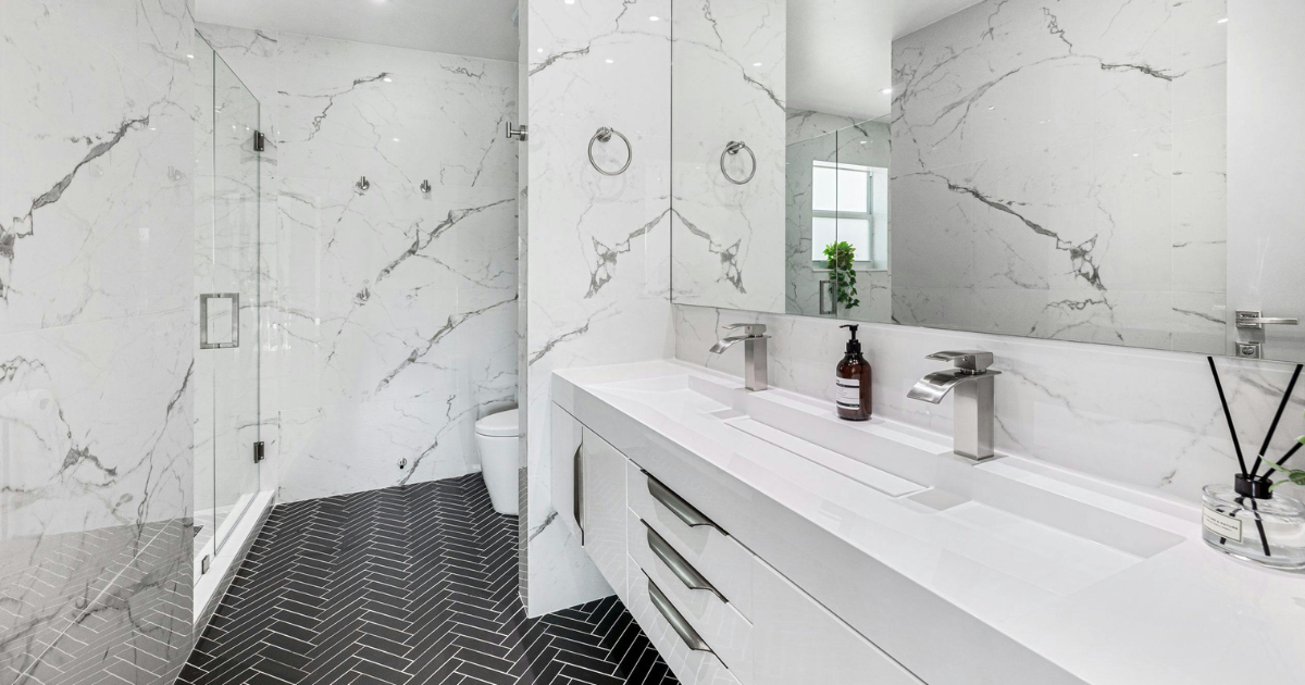 Bathroom after a deep cleaning service