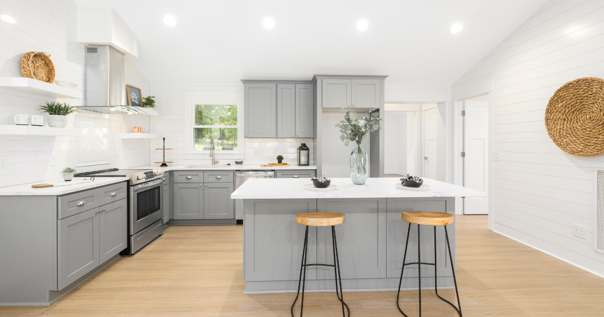 Kitchen, sanitized and pristine after a professional cleaning service