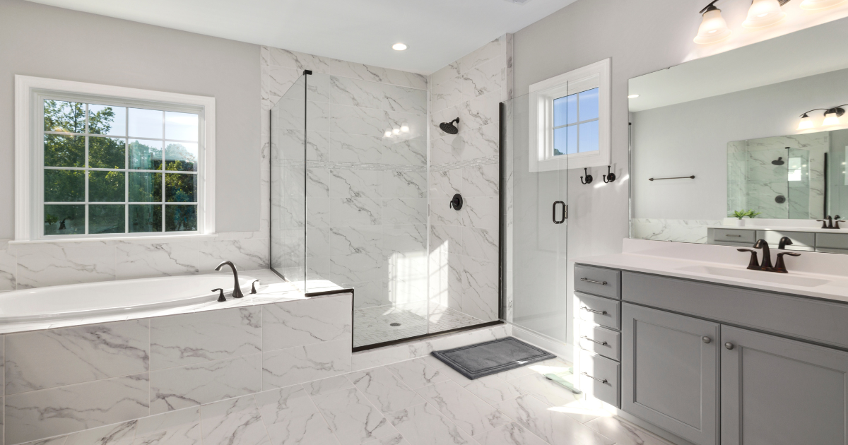 Bathroom after a professional post-construction cleaning
